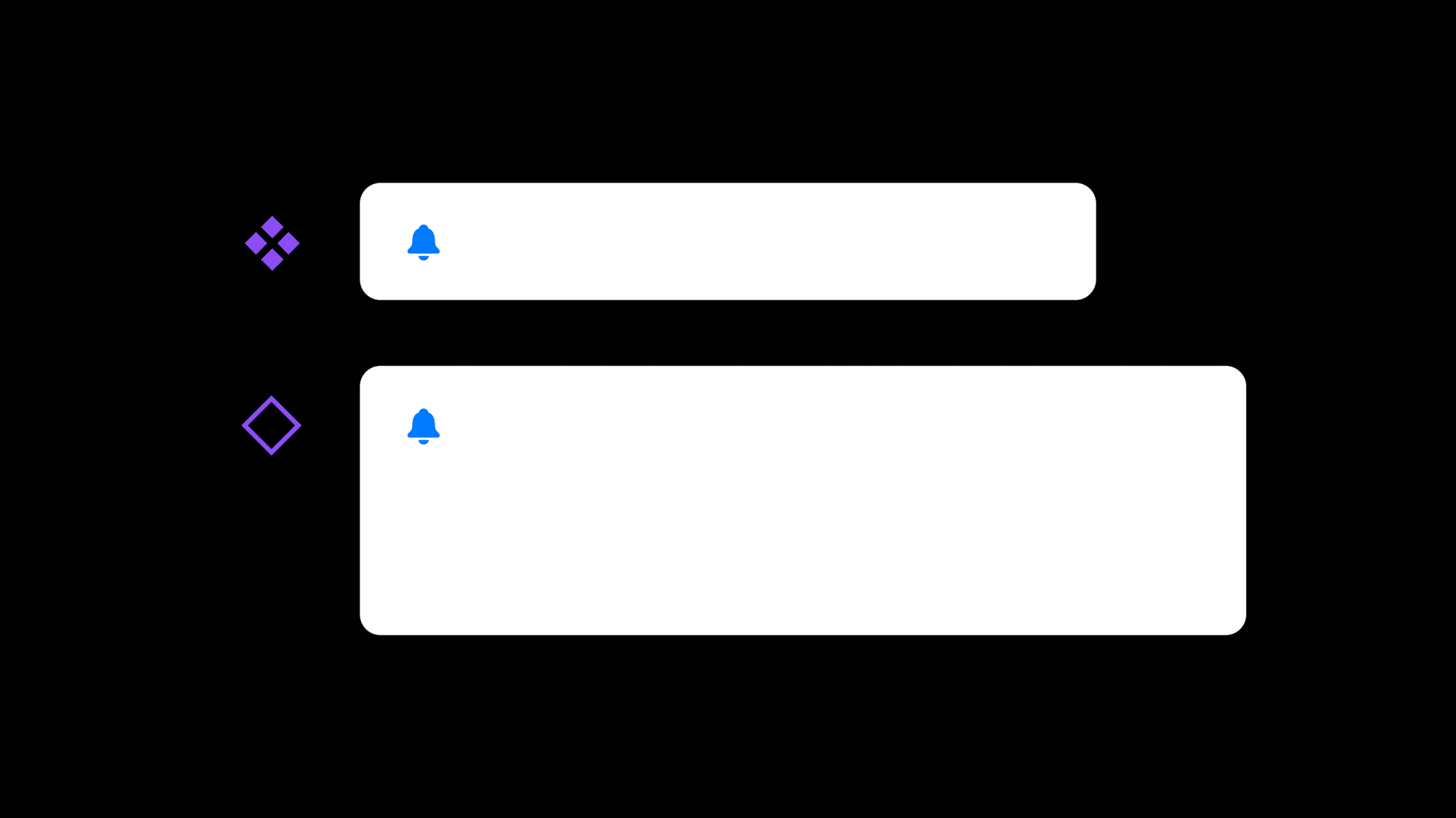 The same TableRow component, now with a duplicated instance that has been stretched.